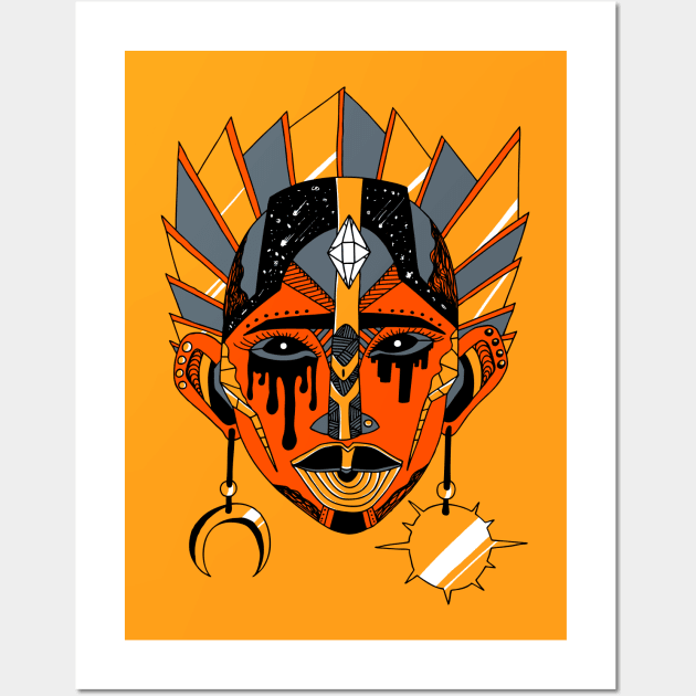 Orangrey African Mask No 12 Wall Art by kenallouis